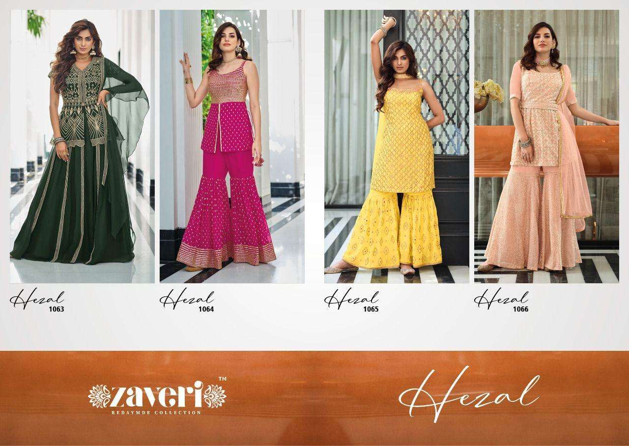 Zaveri-hazal-fabric-georgette-embroiderywork-aline-kurti-front-black Work-plazo-skirt-pant-heavy Net-farbic-dupatta-Index